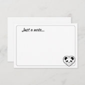 Cute Panda Bear Cartoon Custom Just a Note ノートカード (正面/裏面)