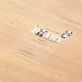 Cute Panda Bear Kawaii Gender Neutral Baby Shower アクリル招待状 (レイダウン)
