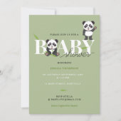 Cute Panda Bear Kawaii Gender Neutral Baby Shower 招待状 (正面)