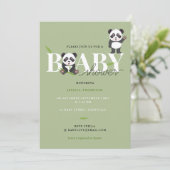 Cute Panda Bear Kawaii Gender Neutral Baby Shower 招待状 (スタンド正面)