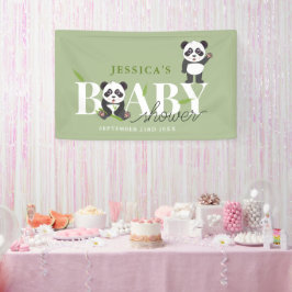 Cute Panda Bear Kawaii Gender Neutral Baby Shower 横断幕