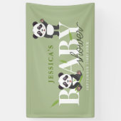 Cute Panda Bear Kawaii Gender Neutral Baby Shower 横断幕 (縦)