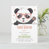 Cute Panda Bear Kawaii Girl Birthday Party 招待状 (スタンド正面)