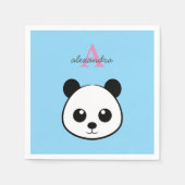 Cute Panda Bear Napkins – Personalized Monogram  スタンダードカクテルナプキン (正面)