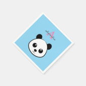 Cute Panda Bear Napkins – Personalized Monogram  スタンダードカクテルナプキン (角)