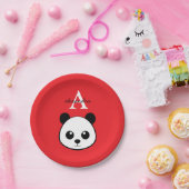 Cute Panda Bear Paper Plates – Personalized  ペーパープレート (パーティー)