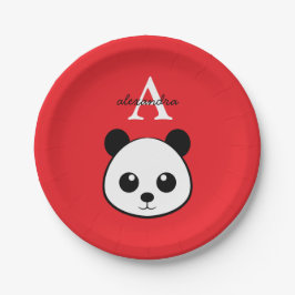 Cute Panda Bear Paper Plates – Personalized ペーパープレート