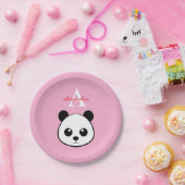 Cute Panda Bear Paper Plates – Personalized  ペーパープレート (パーティー)