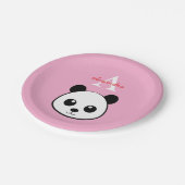 Cute Panda Bear Paper Plates – Personalized  ペーパープレート (アングル)