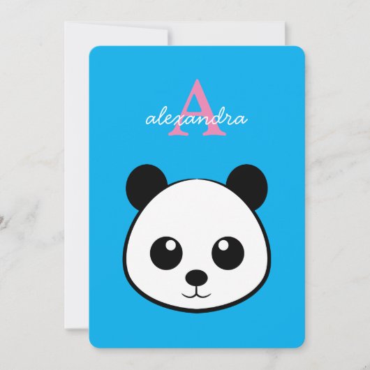 Cute Panda Bear Party Invitation – Personalized  招待状 (正面)