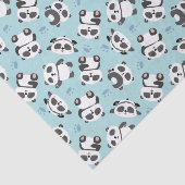 Cute panda bear paw cyan background 薄葉紙 (詳細)