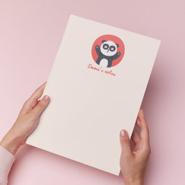 Cute Panda Bear - Personalized Kids Notepad ノートパッド