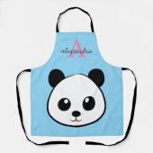 Cute Panda Bear – Personalized Monogram Kitchen エプロン (正面)
