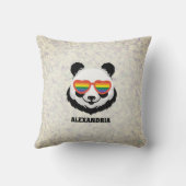 Cute Panda Bear | Rainbow | LGBTQ クッション (裏面)