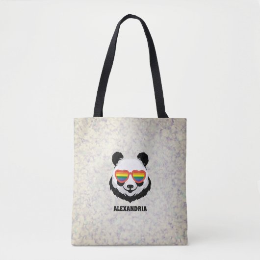 Cute Panda Bear | Rainbow | LGBTQ トートバッグ (正面)