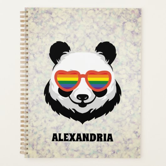 Cute Panda Bear | Rainbow | LGBTQ プランナー手帳 (正面)