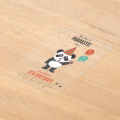 Cute Panda Bear Theme Kawaii Kids Birthday Party アクリル招待状 (レイダウン)