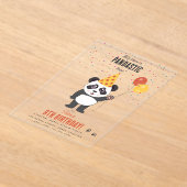 Cute Panda Bear Theme Kawaii Kids Birthday Party アクリル招待状 (レイダウン)