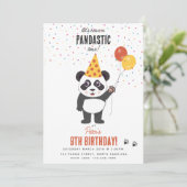 Cute Panda Bear Theme Kawaii Kids Birthday Party 招待状 (スタンド正面)