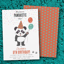 Cute Panda Bear Theme Kawaii Kids Birthday Party 招待状