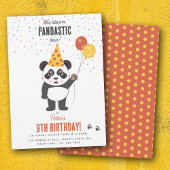 Cute Panda Bear Theme Kawaii Kids Birthday Party 招待状