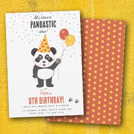 Cute Panda Bear Theme Kawaii Kids Birthday Party 招待状