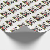 Cute panda bear Valentine tiled pattern  ラッピングペーパー (角)