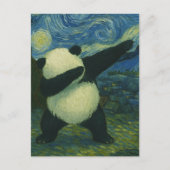 Cute Panda Bear - Van Gogh Style - Starry Night  ポストカード (正面)
