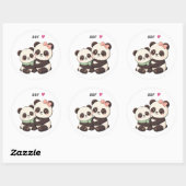 Cute Panda BFF – Bestie Friendship Sticker ラウンドシール (シート)