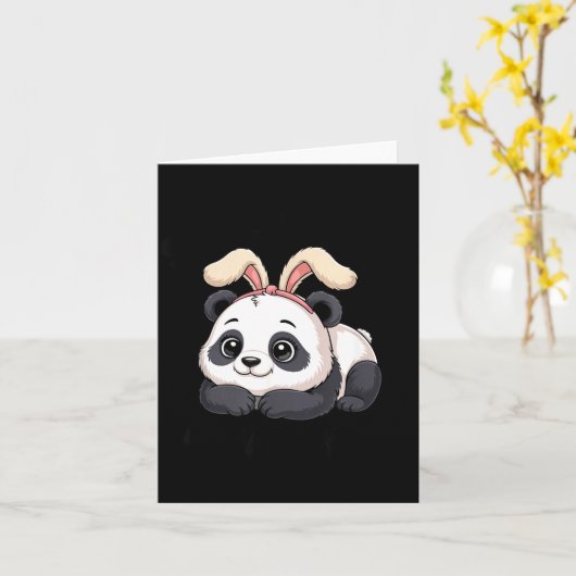 Cute Panda Bunny Some Bunny Loves You  カード (黄色い花)
