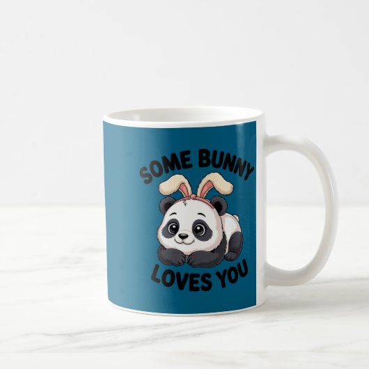 Cute Panda Bunny Some Bunny Loves You  コーヒーマグカップ (右)