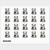 Cute Panda Coffee – Kawaii Panda Holding Coffee スクエアシール (シート)