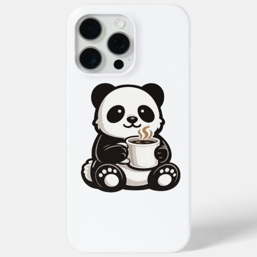 Cute Panda Coffee – Kawaii Panda Holding Coffee  Case-Mate iPhoneケース (裏面)