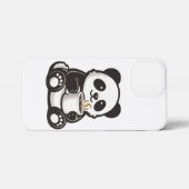 Cute Panda Coffee – Kawaii Panda Holding Coffee  iPhoneケース (裏面横)