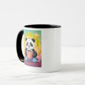 Cute Panda Coffee Mug – “Powered by Coffee”  マグカップ (正面左)