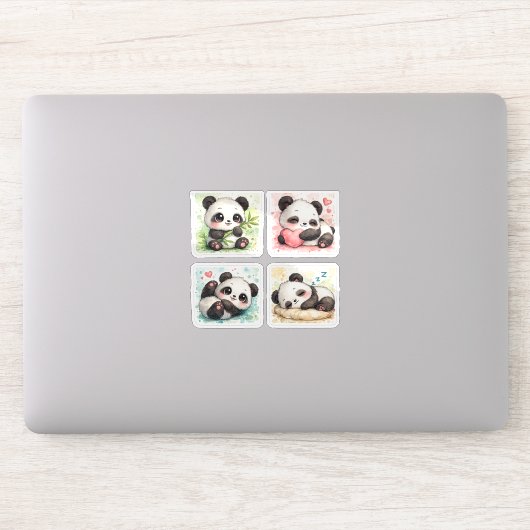 Cute Panda Cut Vinyl Sticker Custom シール (コンピューター)
