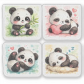 Cute Panda Cut Vinyl Sticker Custom シール (正面)