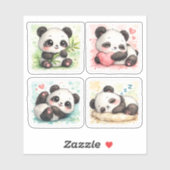 Cute Panda Cut Vinyl Sticker Custom シール (シート)