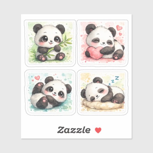 Cute Panda Cut Vinyl Sticker Custom シール (シート)