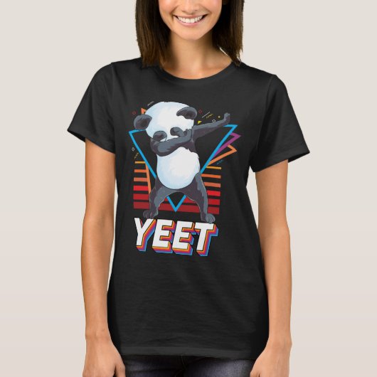 Cute panda dab dance funny Dabbing panda bear Retr Tシャツ (正面)