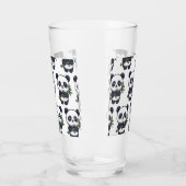 Cute Panda Drinking Glass – Seamless Pattern タンブラーグラス (左)