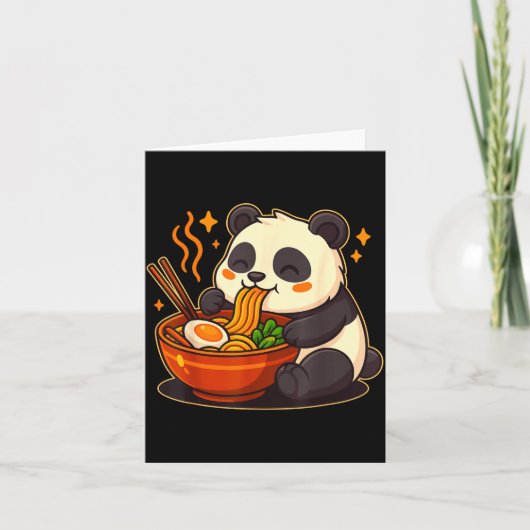 Cute Panda Eating Ramen Noodles  カード (正面)