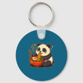 Cute Panda Eating Ramen Noodles  キーホルダー (正面)