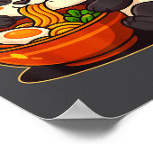 Cute Panda Eating Ramen Noodles  ポスター (角)