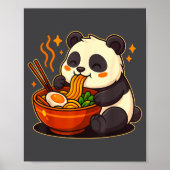 Cute Panda Eating Ramen Noodles ポスター (正面)