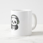 Cute Panda Gamer - Kawaii Gaming Panda with Headse ジャンボコーヒーマグカップ (正面右)