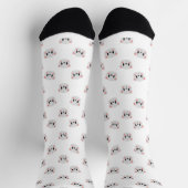 Cute Panda Grid Crew Socks ソックス (上部)
