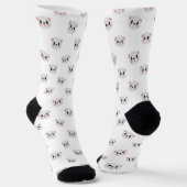 Cute Panda Grid Crew Socks ソックス (傾斜あり)