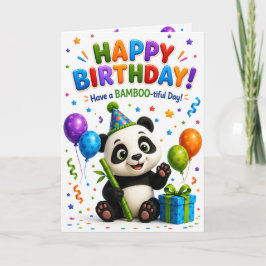 Cute Panda Happy Birthday Card | Adorable Birthday カード