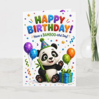 Cute Panda Happy Birthday Card | Adorable Birthday カード